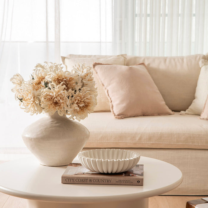 Spectacle Cream Broad Trumpt Vase Small 30x24cm