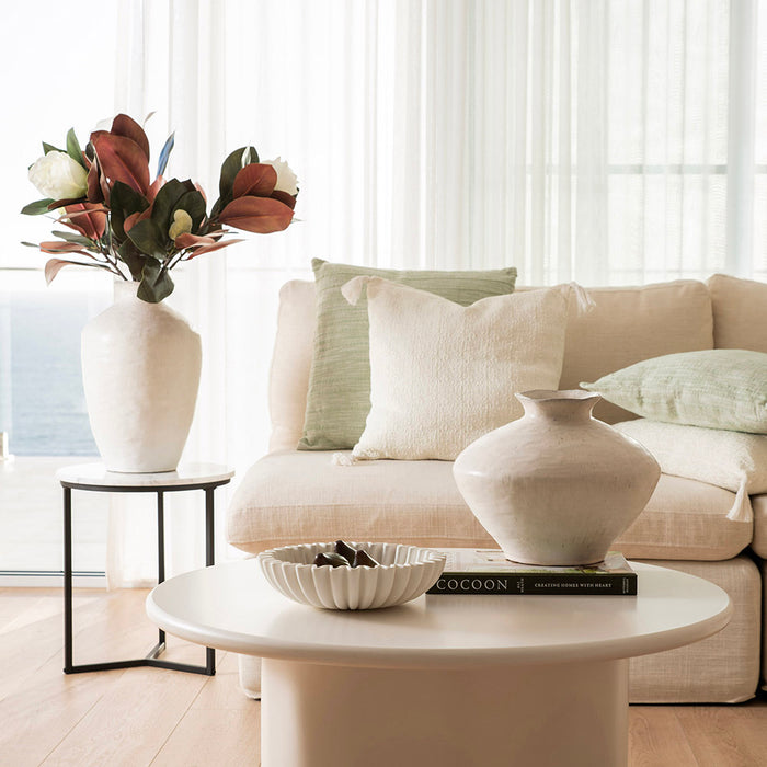 Spectacle Cream Broad Trumpt Vase Small 30x24cm