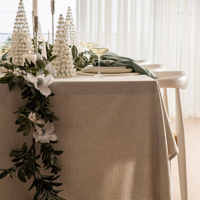 Herringbone Tablecloth Melange Beige 150x350