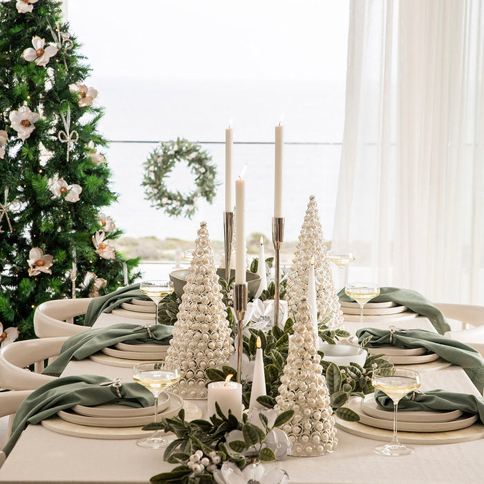 Nickel Taper Candle Holder 40cm