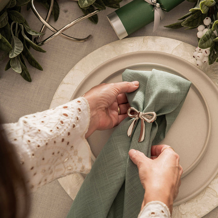Herringbone Napkin Green