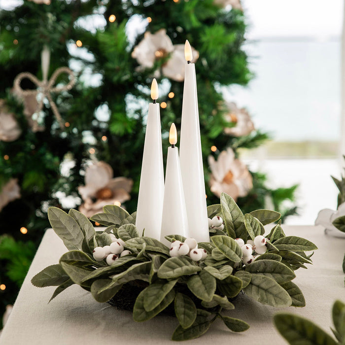 Candle Cone Flameless LED White Set/3 Small, Medium & Large