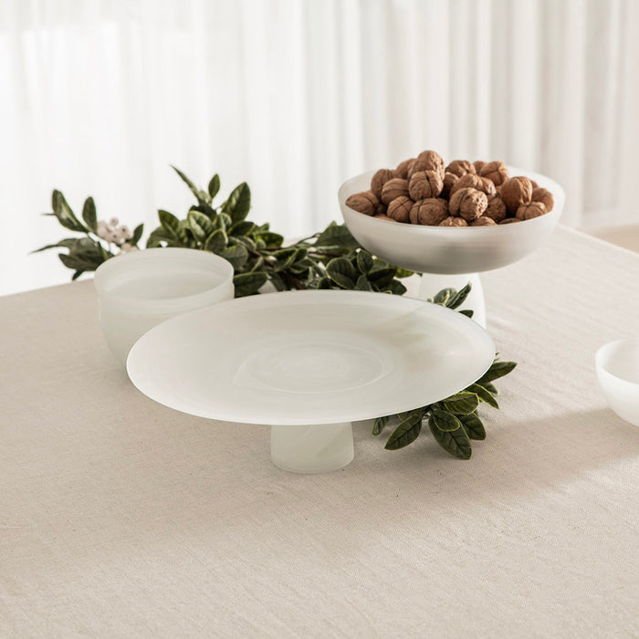 Matte White Alabaster Cake Stand