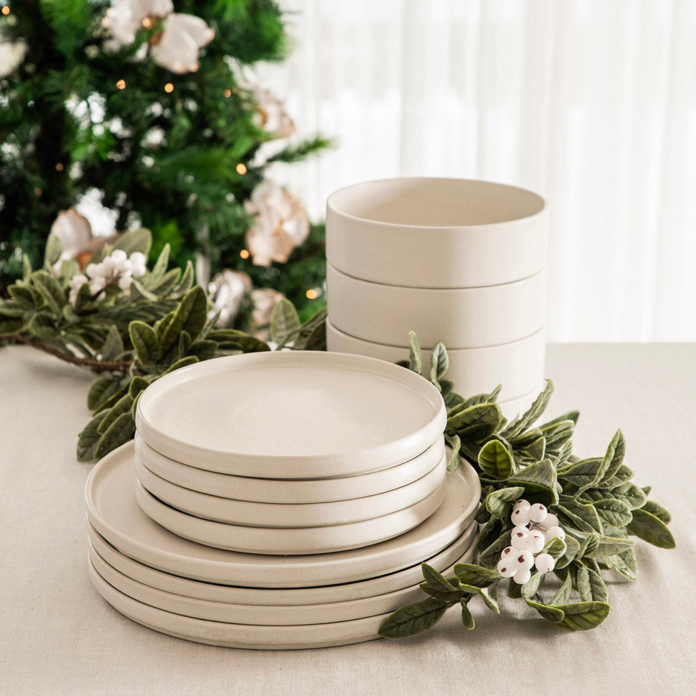 Dinner Set Linear Snow