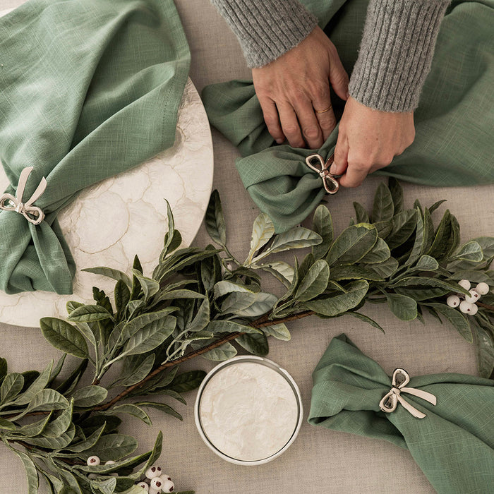 Nickel Bow Napkin Ring Set/4 5x5cm