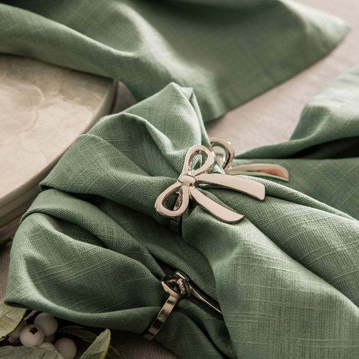 Nickel Bow Napkin Ring Set/4 5x5cm