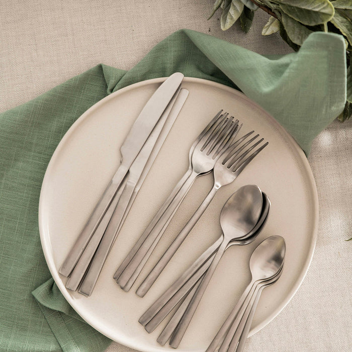 Brushed Silver 16 Piece Cutlery Set