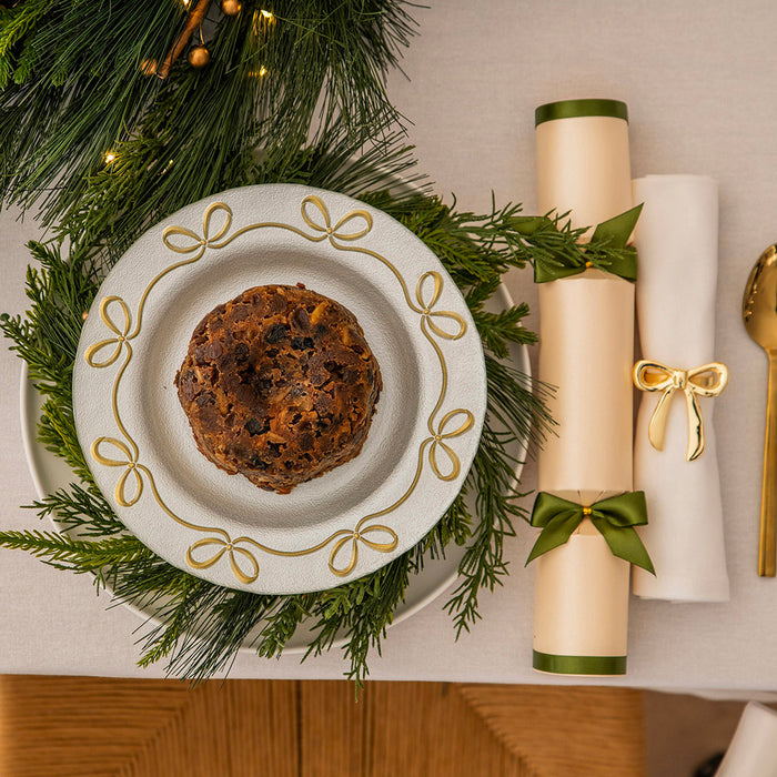 Christmas Bon Bons Luxury Box 8 Cream with Green Ribbon