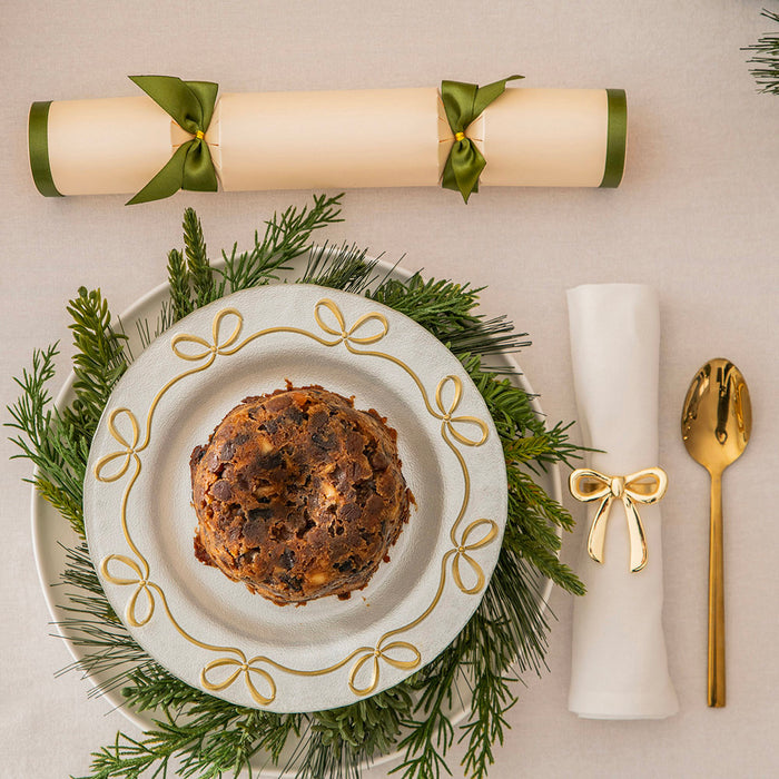 White Pearl & Gold Florette Plate 21x1.5cm