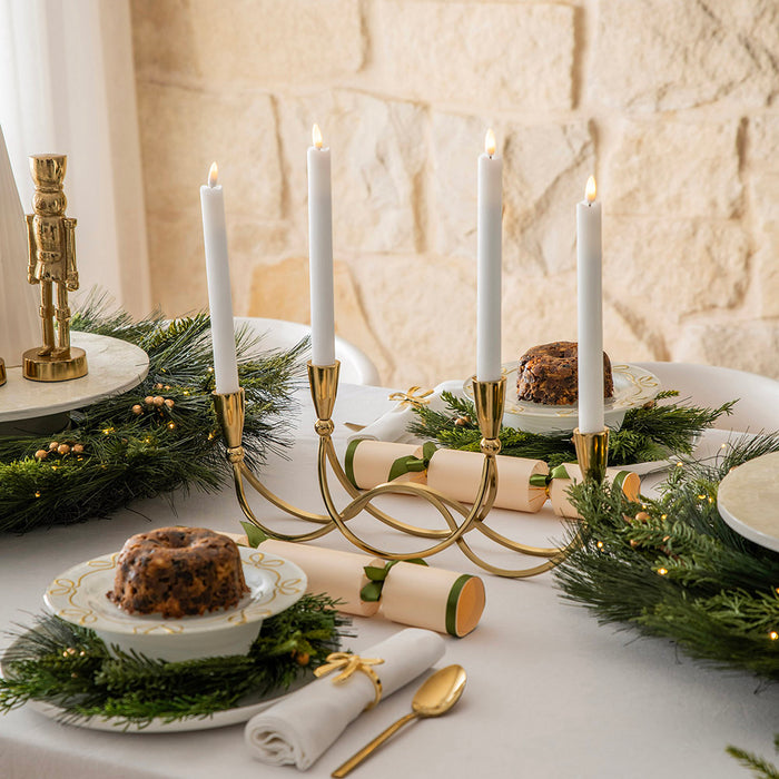 White Pearl & Gold Florette Plate 21x1.5cm