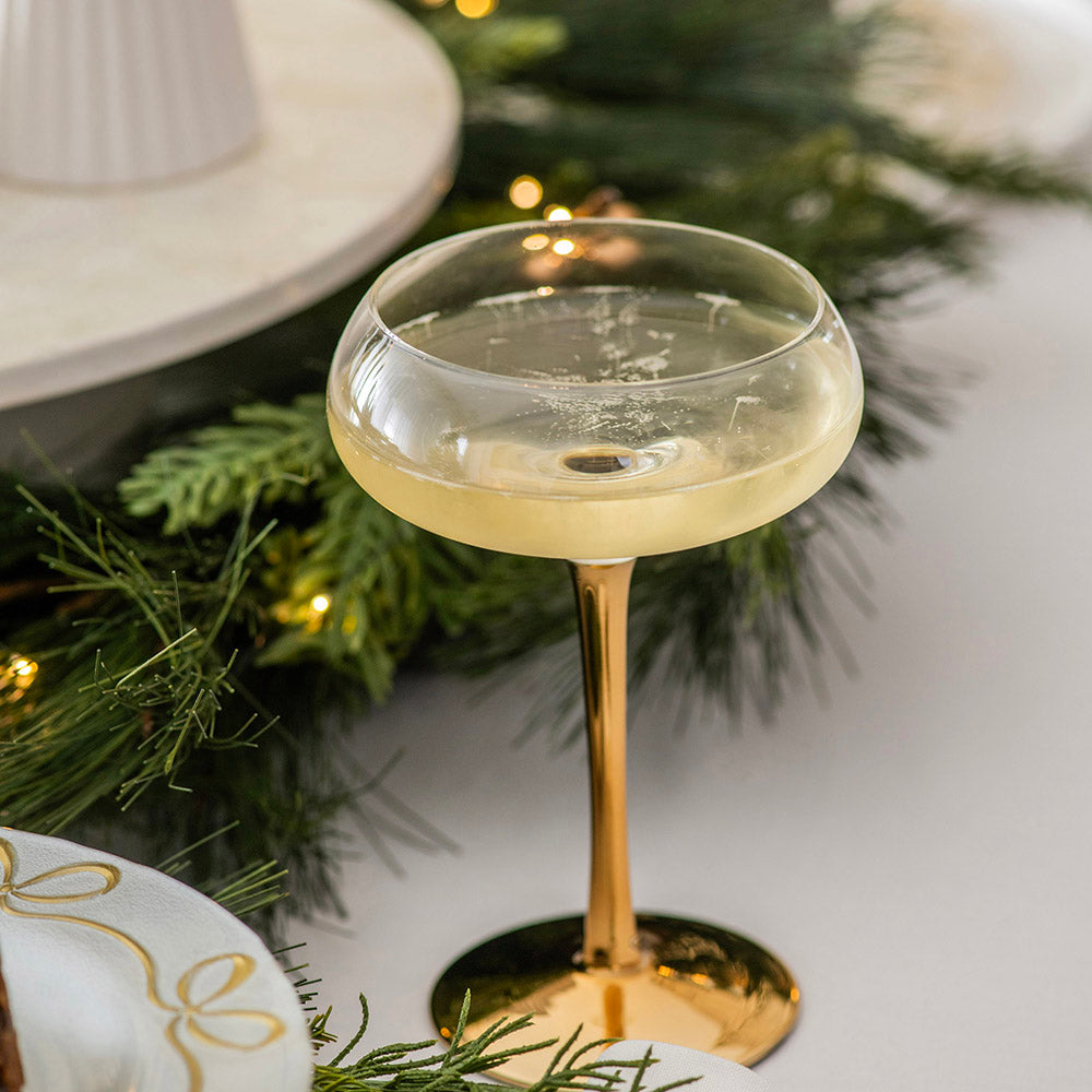 Coupe Glass Gold Stem