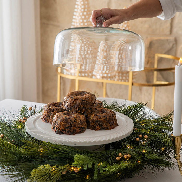 White Marble Cake Dome 32cm