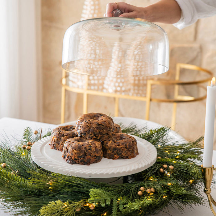 White Marble Cake Dome 32cm