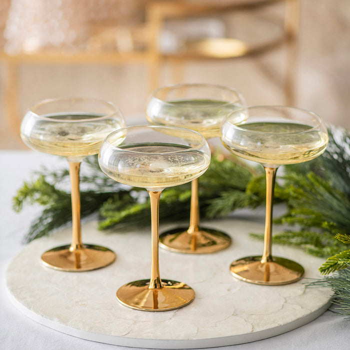 Coupe Glass Gold Stem