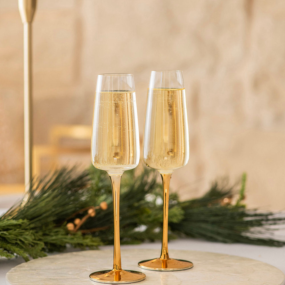 Champagne Flute Gold Stem