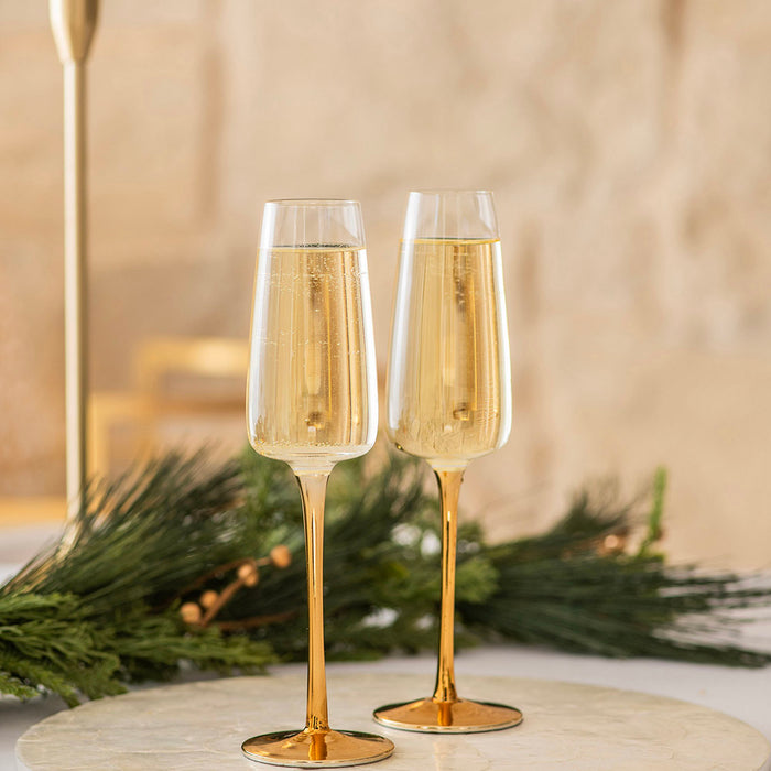 Champagne Flute Gold Stem