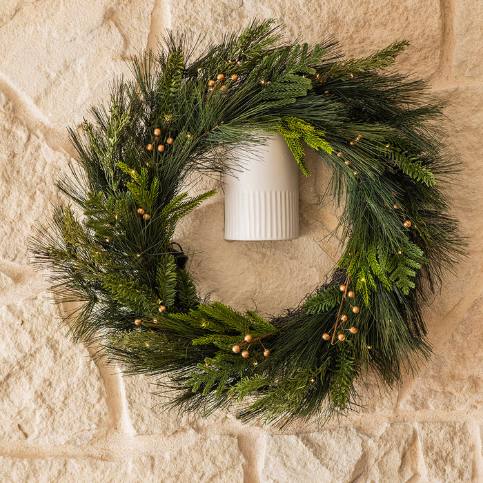 WREATH Evergreen Fir with LED 71cm