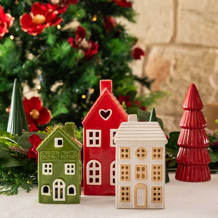 Green Christmas House Ornament