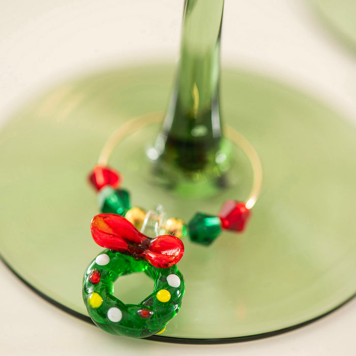 Christmas Wine Glass Charm 6pc Set