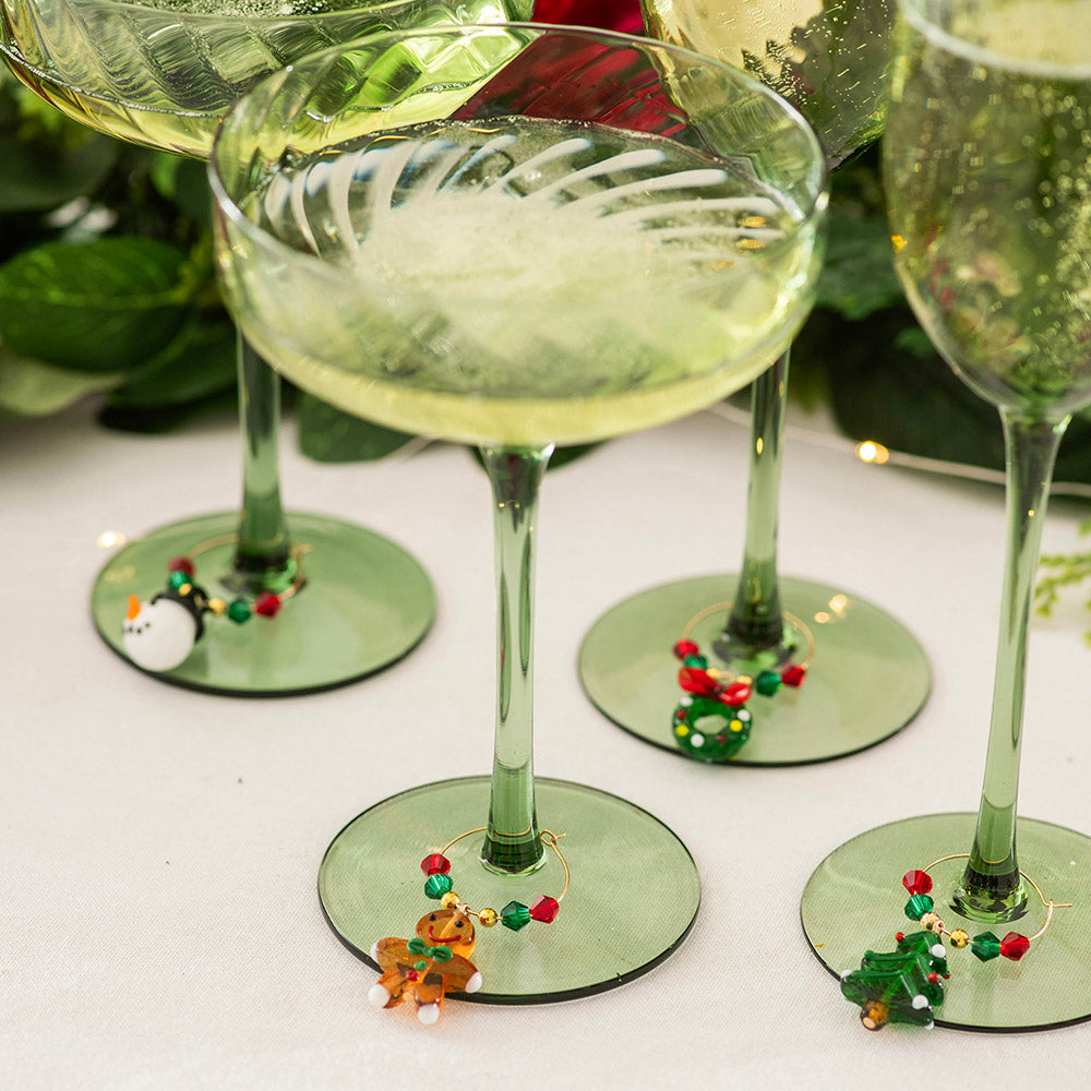 Christmas Wine Glass Charm 6pc Set