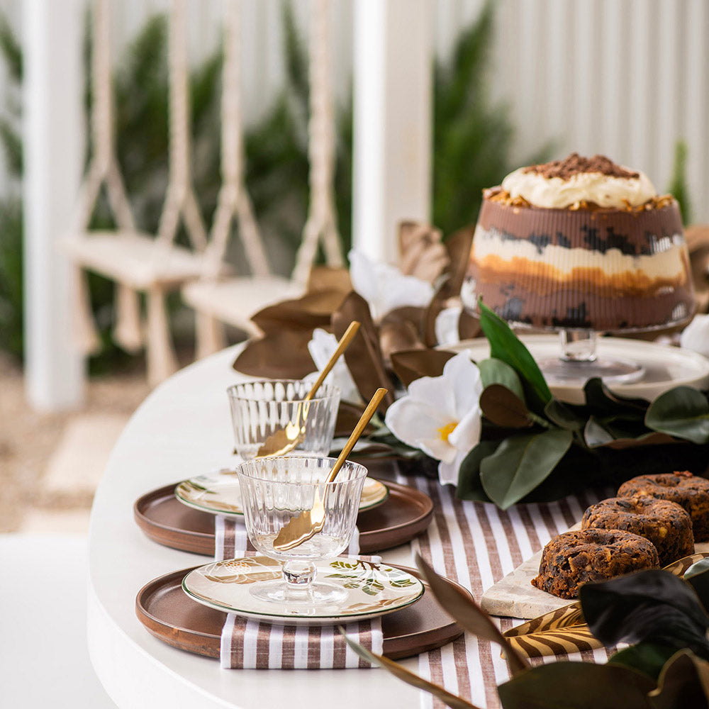 Slub Stripe Napkin Brown