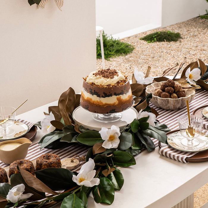 Wreath with Magnolia Leaves & White Flowers 60cm