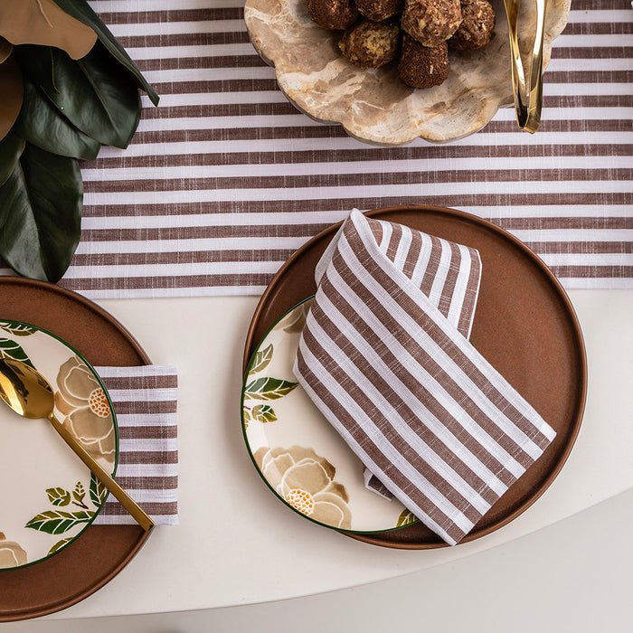 Slub Stripe Brown Runner