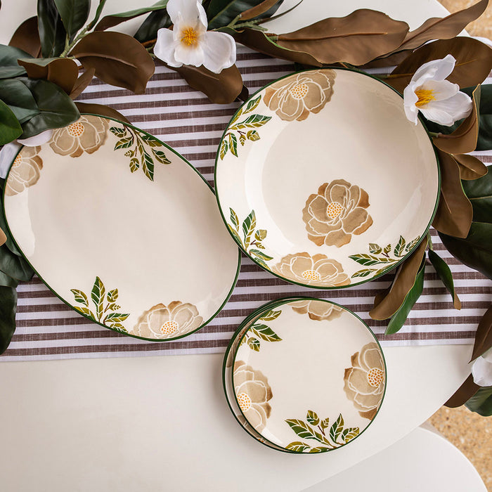Ceramic Oval Platter Magnolia 37x25cm