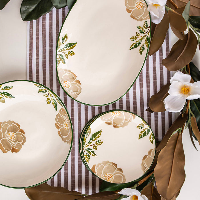 Ceramic Oval Platter Magnolia 37x25cm
