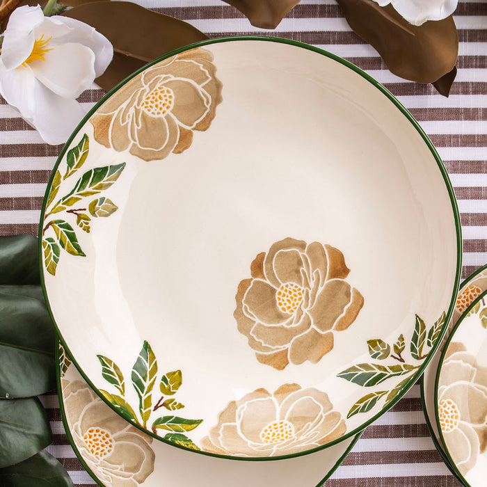 Ceramic Round Bowl Magnolia 30cm