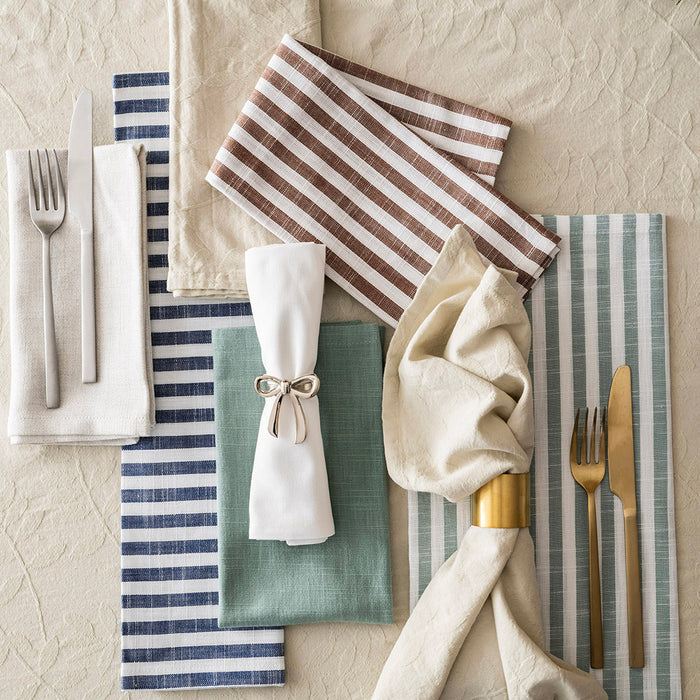 Slub Stripe Napkin Brown