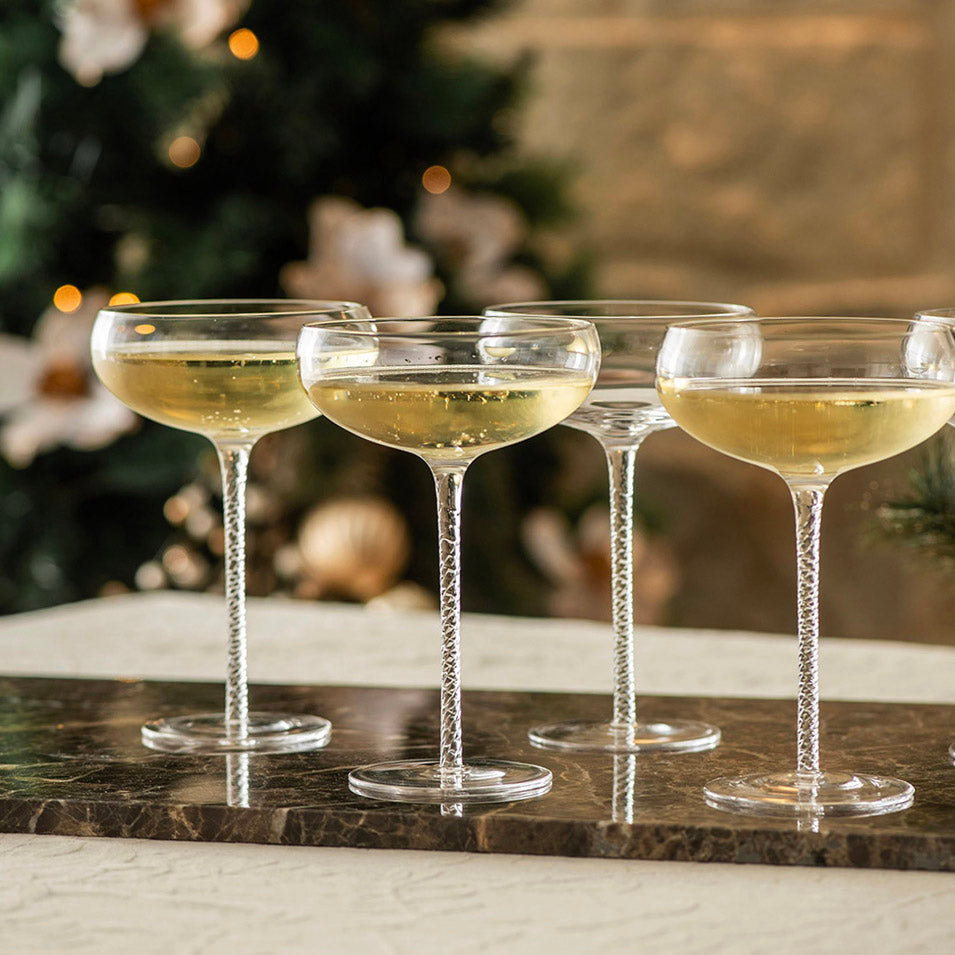 Coupe Glass with Swirl Stem