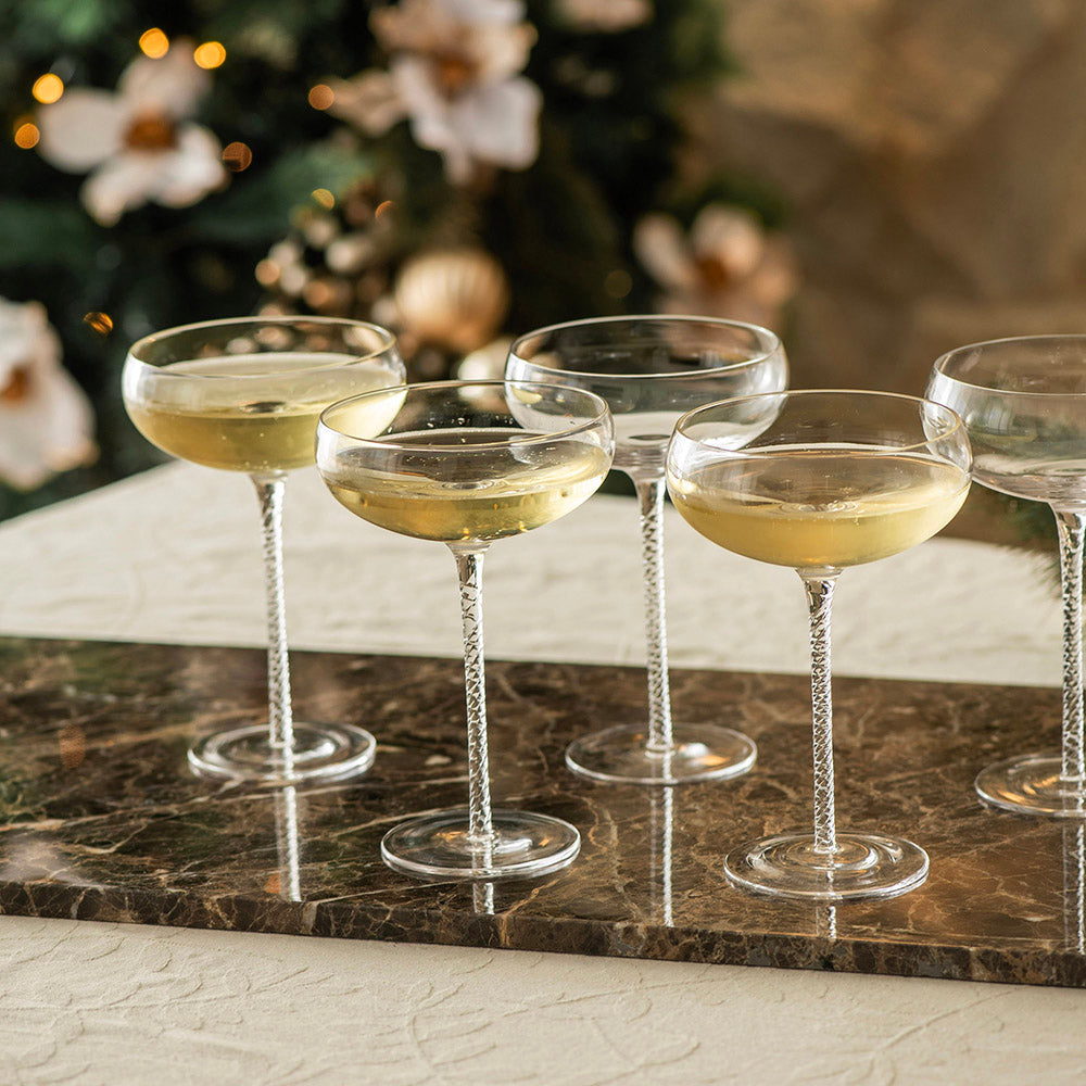 Coupe Glass with Swirl Stem
