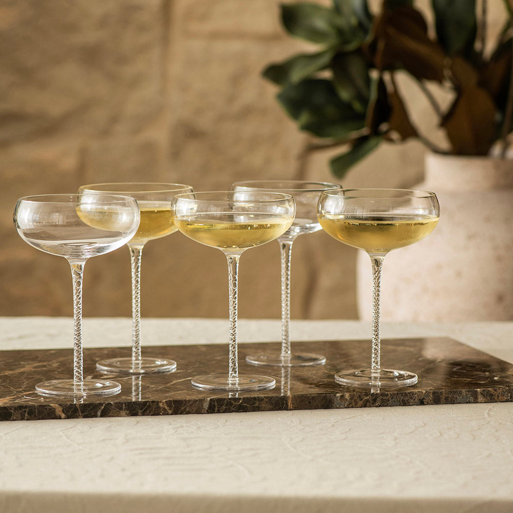 Coupe Glass with Swirl Stem