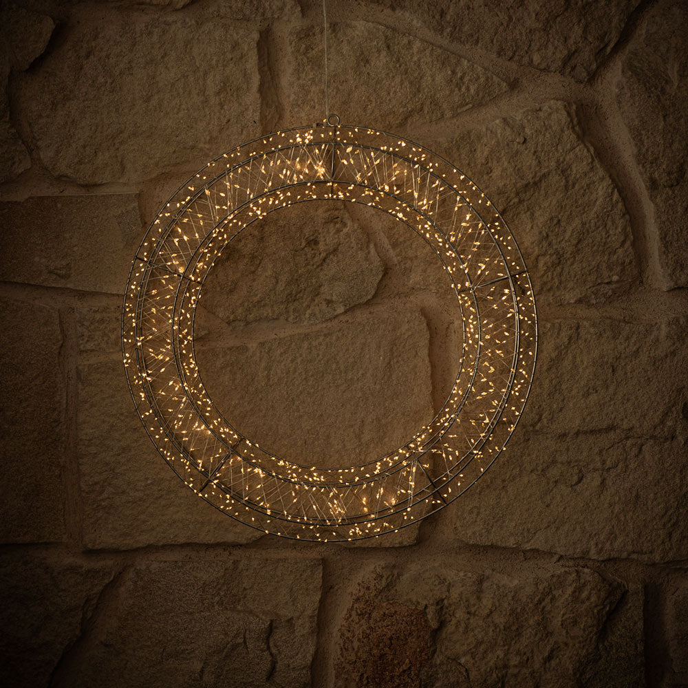 Wreath with Hanging LED 50x9cm