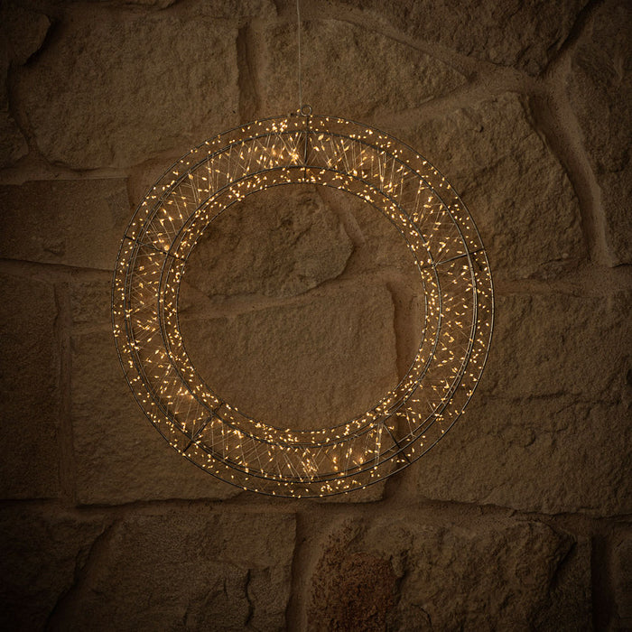 Wreath with Hanging LED 50x9cm