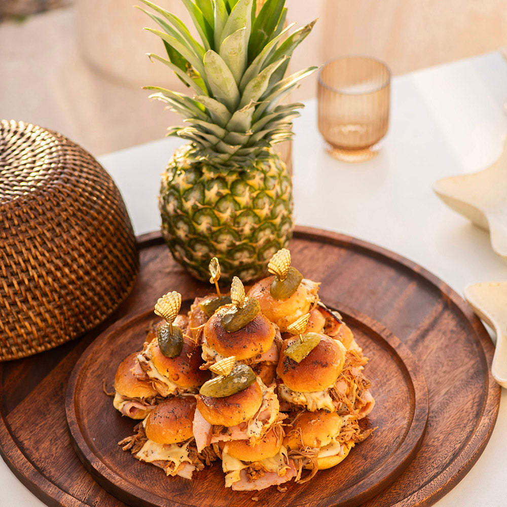 Dark Brown Acacia Wood Round Tray 48cm
