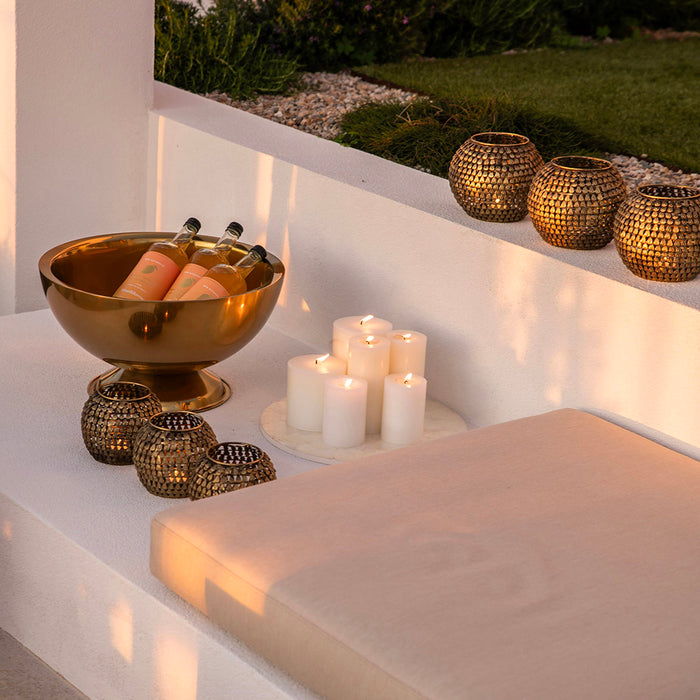 Tealight Holder Metal Gold 13x10cm