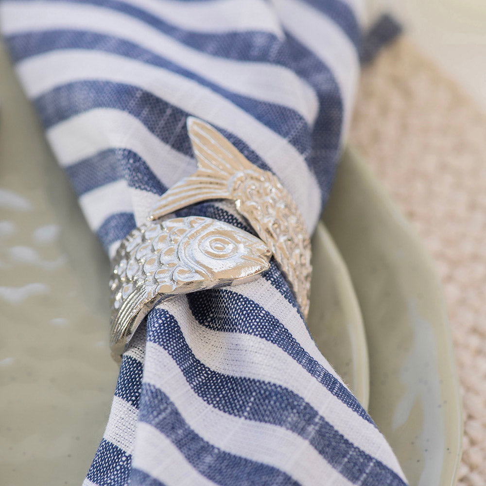 Fish Metal Napkin Ring Set/4