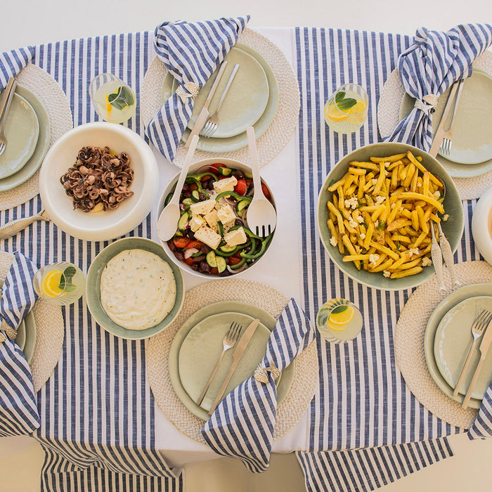 Slub Stripe Navy Runner