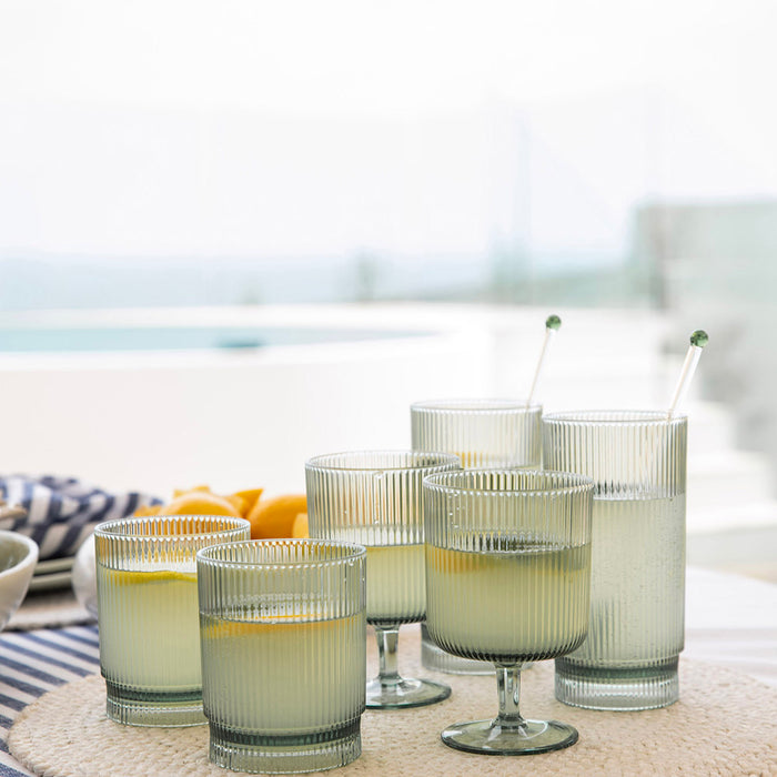 Acrylic Green Ribbed Tumbler