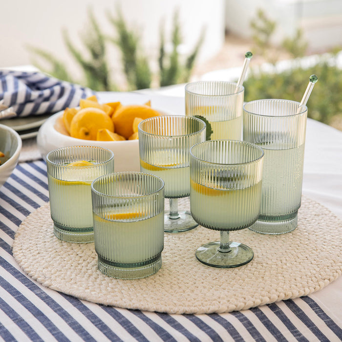 Acrylic Green Ribbed Tumbler