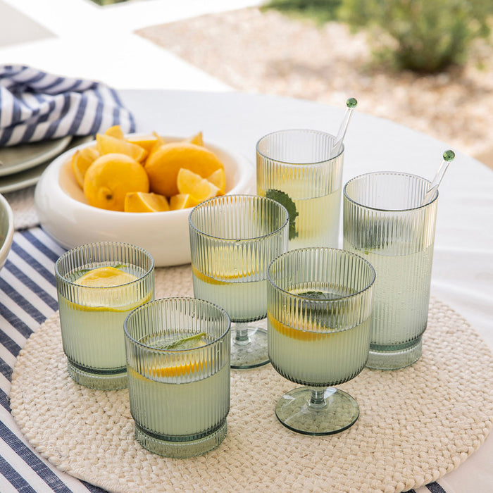 Acrylic Green Ribbed Tumbler