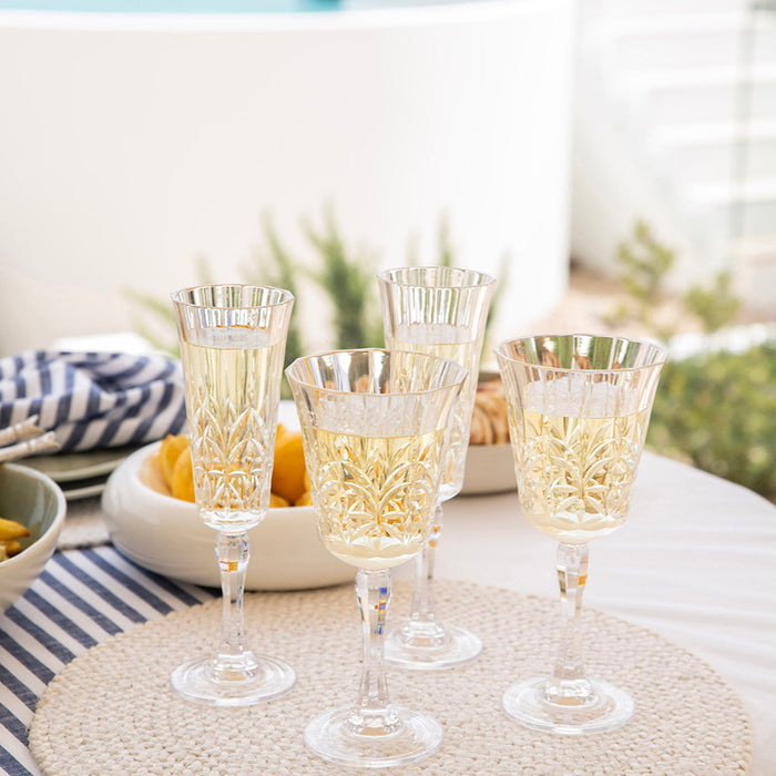 Cut Poly Carb Wine Glass