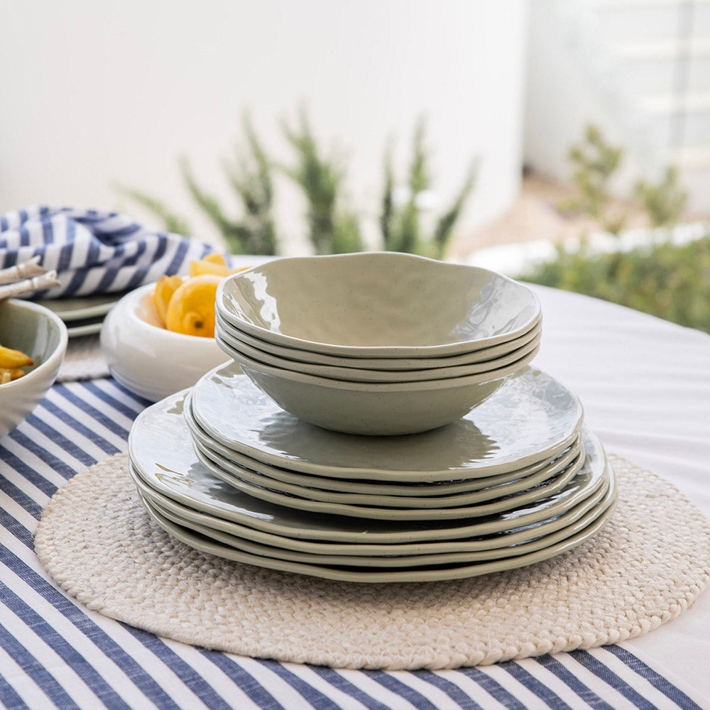 Melamine Dinner Plate Speckle Green