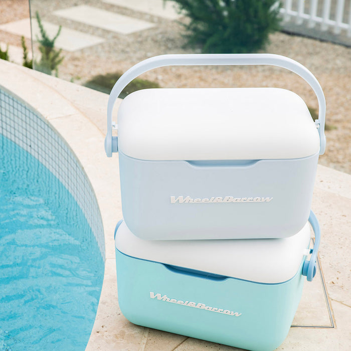 Ocean & White Cooler Box with Handle & Strap