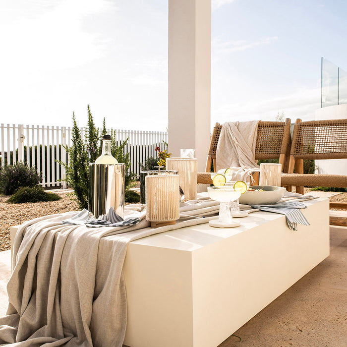 Natural String Table Lamp with Battery 11x16cm