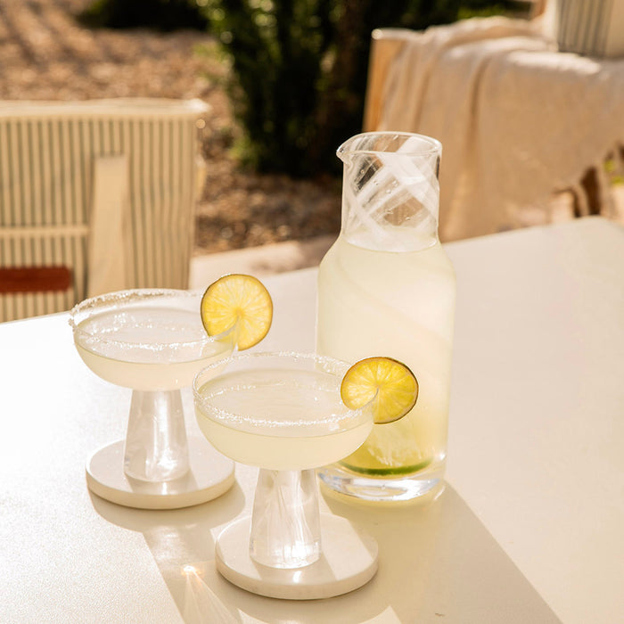 Coupe Glass with Heavy Swirl Stem