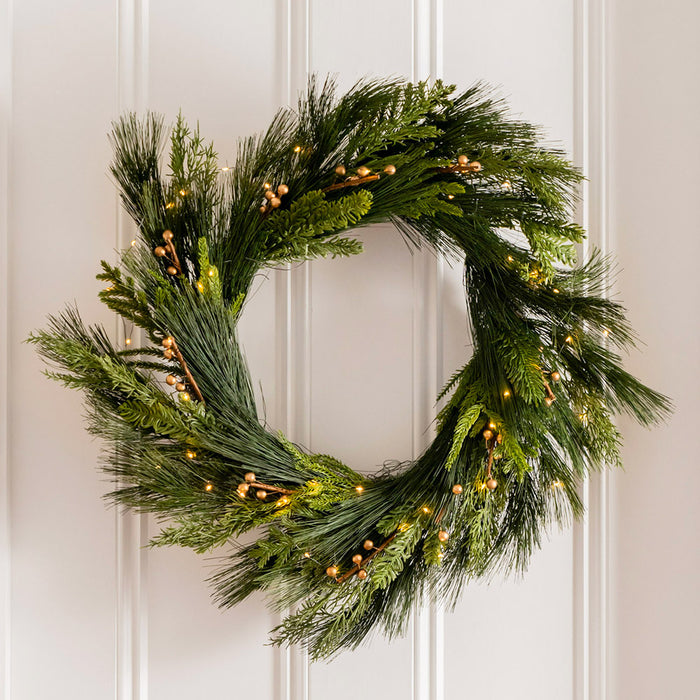 WREATH Evergreen Fir with LED 71cm