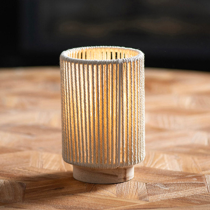Natural String Table Lamp with Battery 11x16cm